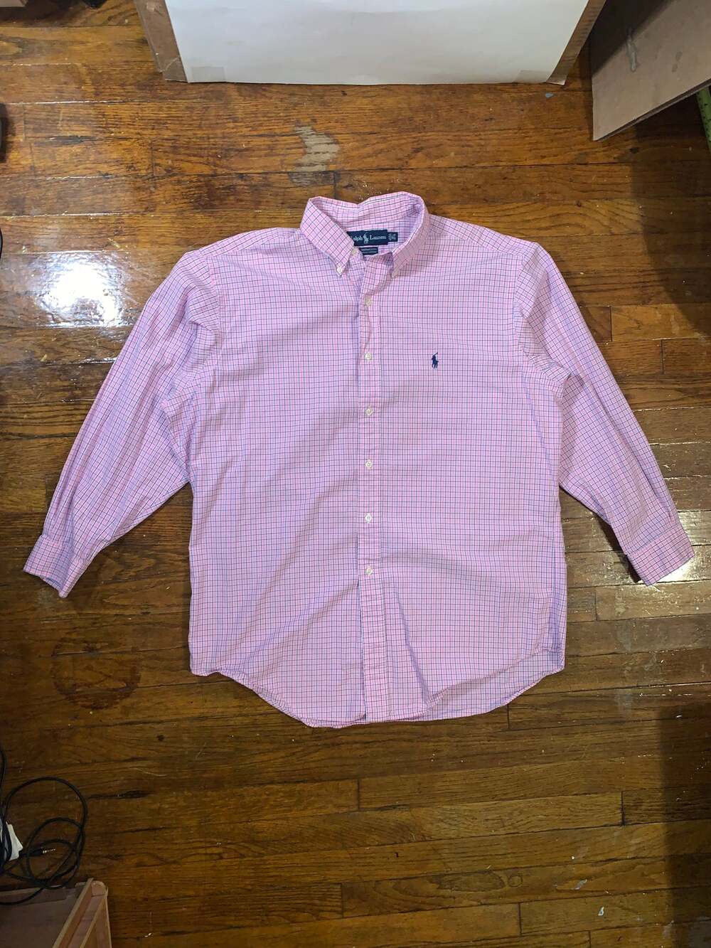 Vintage Ralph Lauren Yarmouth Dress Shirt Mens 16.5 32/33 Fits M/L Pink Cotton